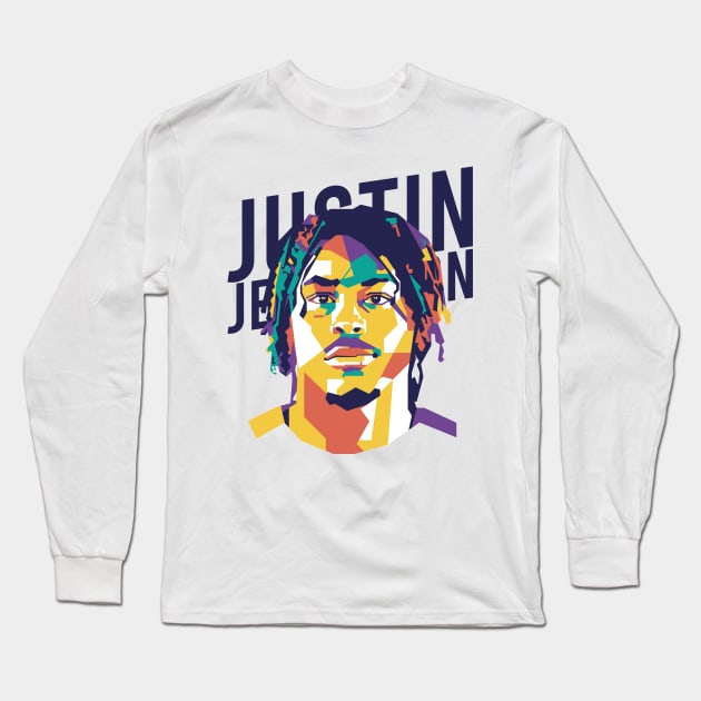 justin jefferson art Long Sleeve T-Shirt by pentaShop